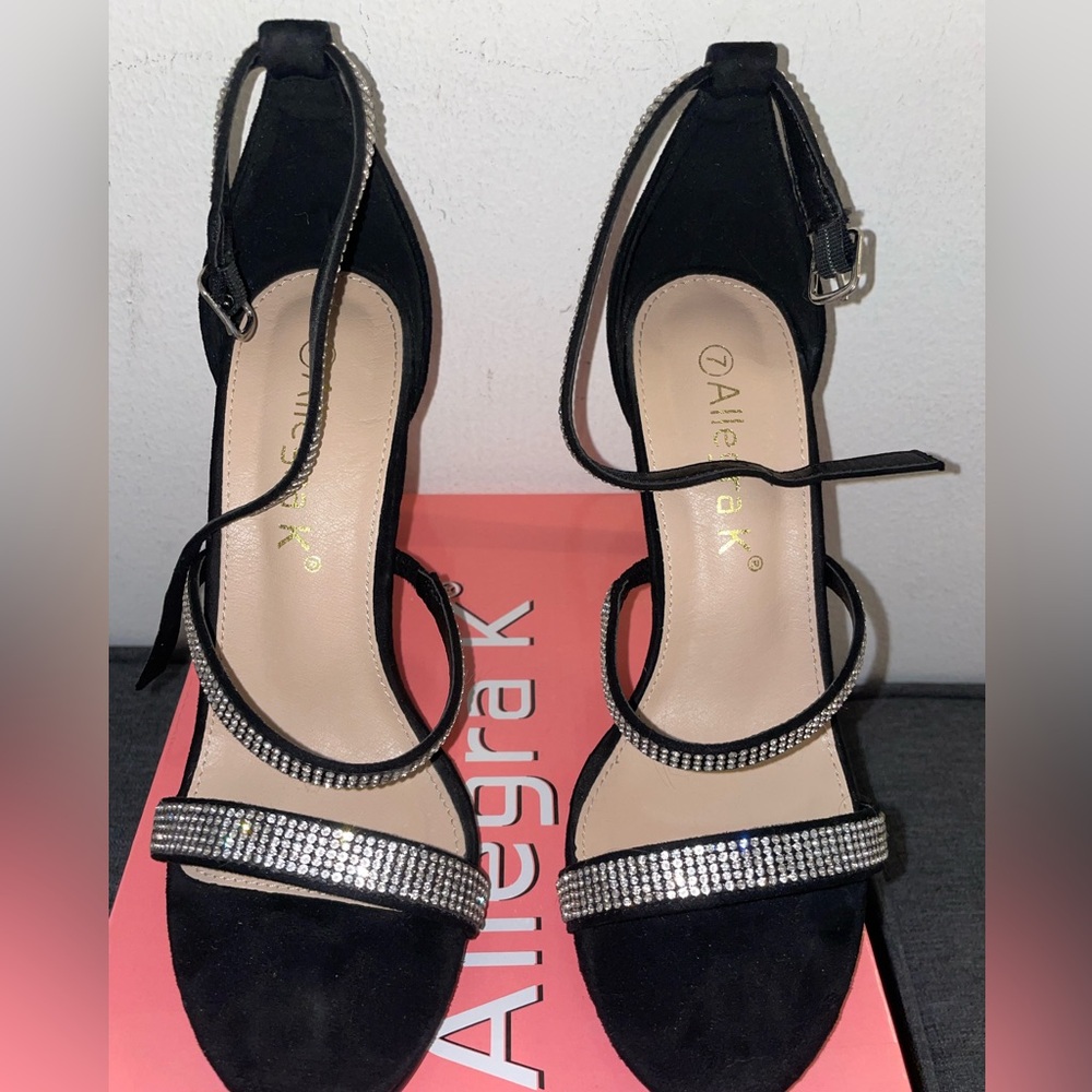 Allegra K Women's Black Strappy Heels